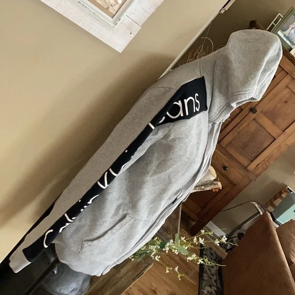 Gray and black hoodie Calvin Klein woman’s M zip up - Picture 6 of 10